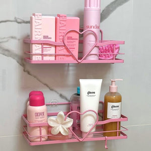 Pink Metal Heart Shelf