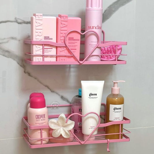 Pink Metal Heart Shelf