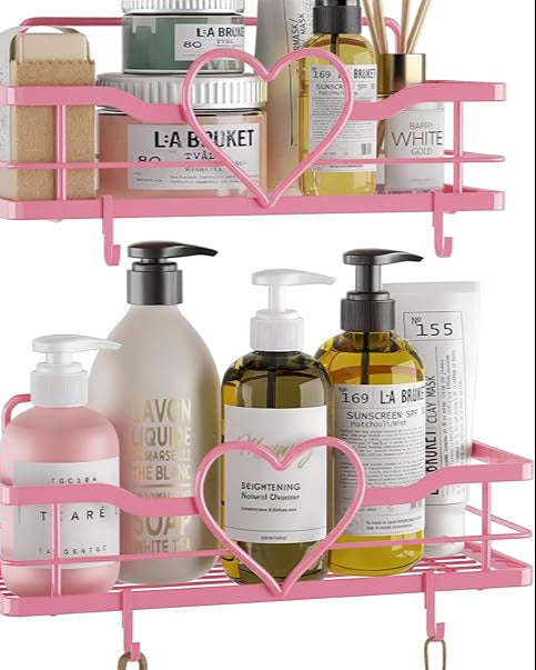 Pink Metal Heart Shelf