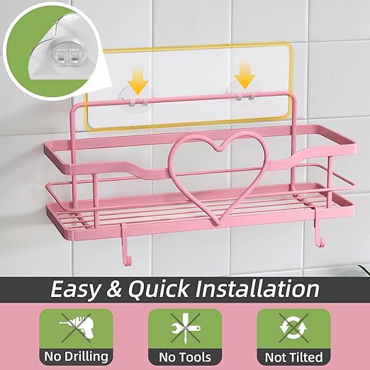 Pink Metal Heart Shelf