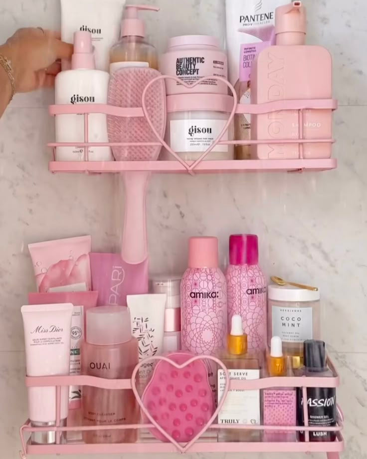 Pink Metal Heart Shelf