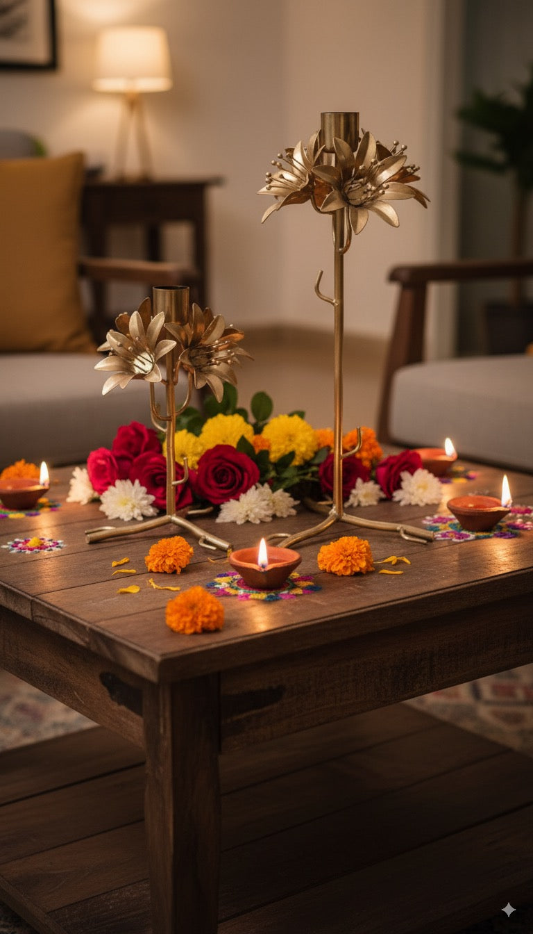 Bloom Candle Holder Diwali Set