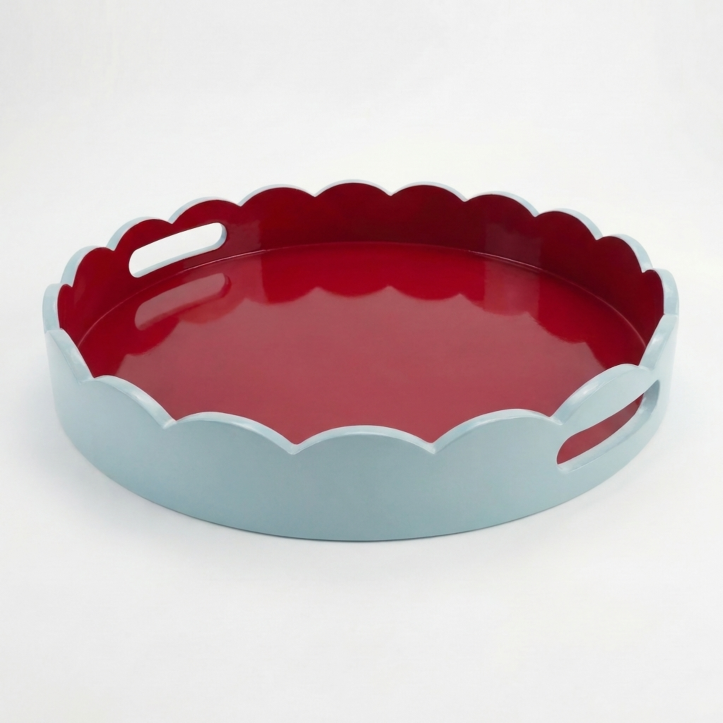 Scalloped Duo Tone Tray - Round